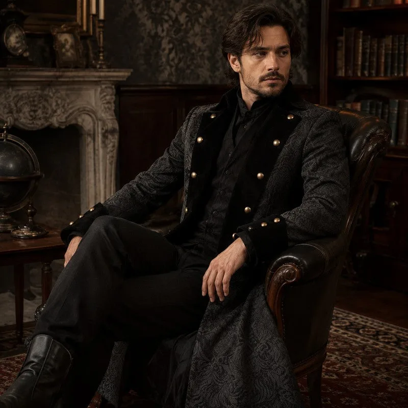 Vue 5 — Veste Steampunk Homme Victorienne