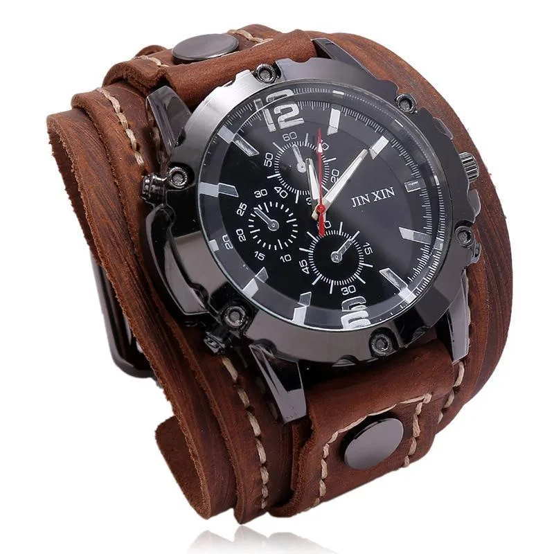 Montre Bracelet de Force en Cuir