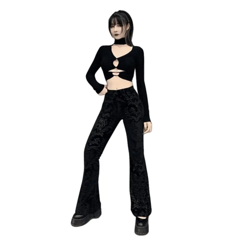 Vue 4 — Pantalon Noir Gothique Femme
