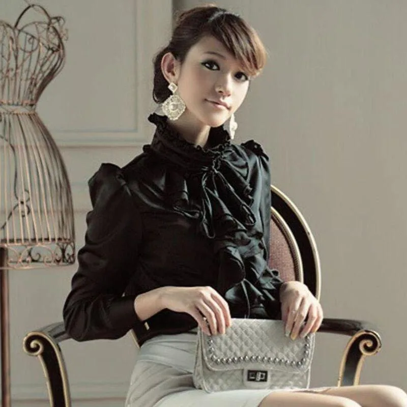 Vue 6 — Chemise Steampunk Noire Femme