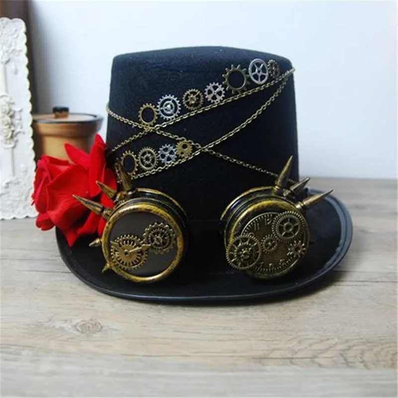 Vue 5 — Chapeau Steampunk Haut de Forme pour Femme