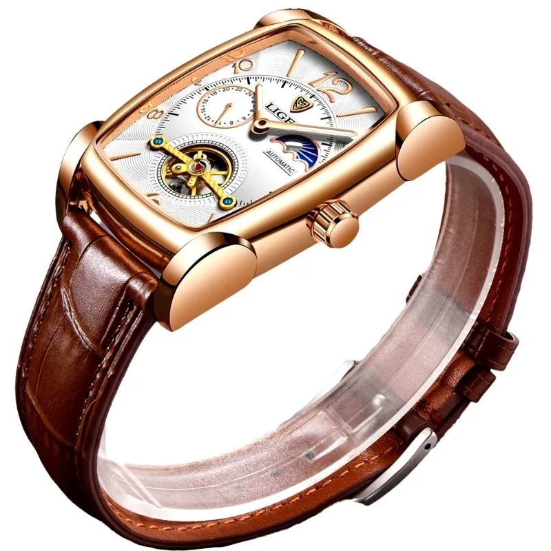 Vue 12 — Montre Rectangulaire Homme Luxe
