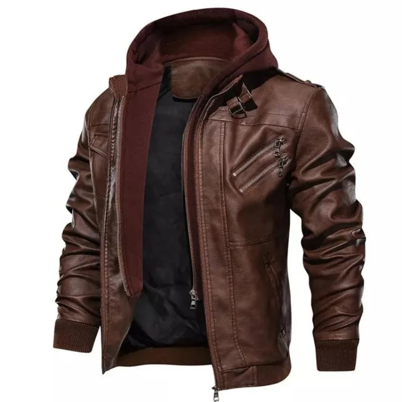Vue 6 — Veste Simili PU à Capuche Homme