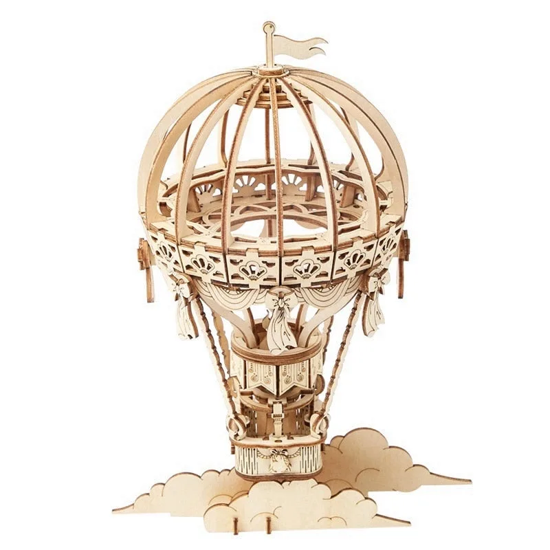 Maquette Steampunk Montgolfière Bois