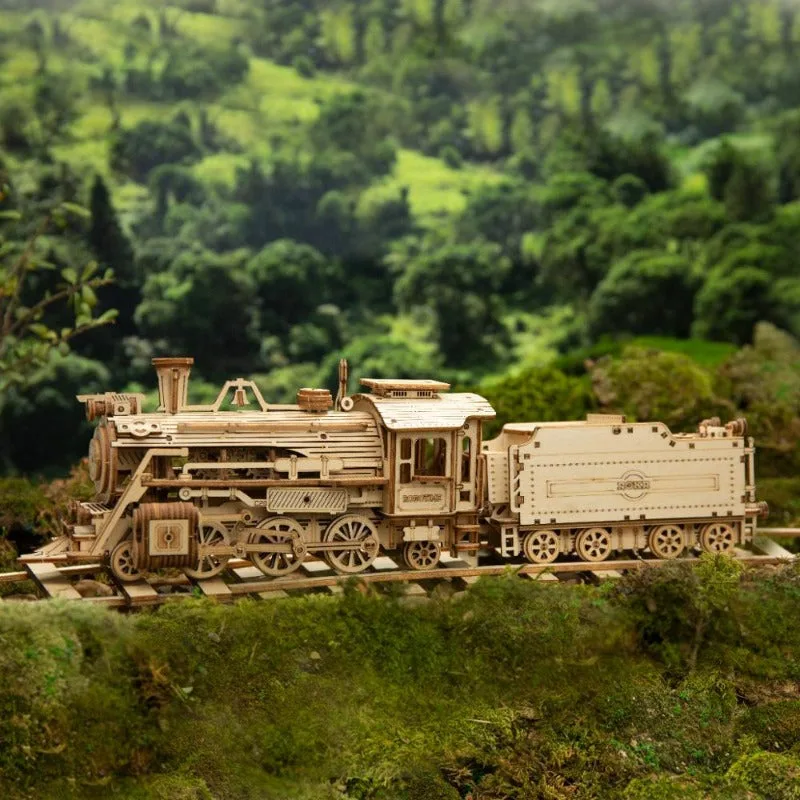 Vue 2 — Maquette Locomotive à Vapeur en Bois