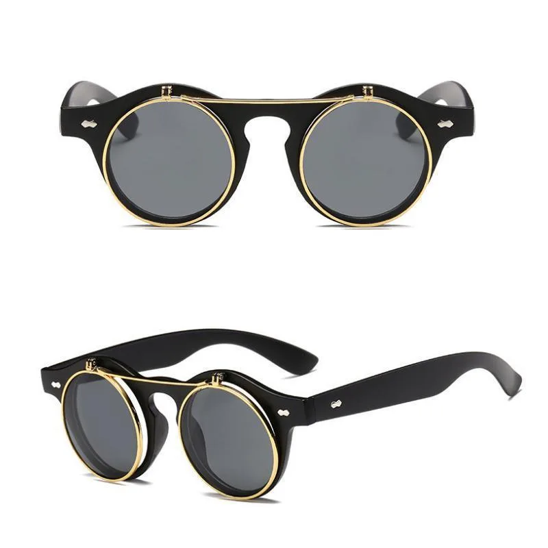 Vue 2 — Lunettes de Soleil Steampunk Flip-up
