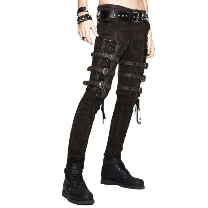 Vue 2 — Pantalon Punk Marron