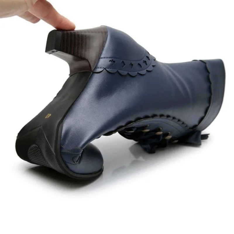 Vue 4 — Bottines Steampunk Victoriennes à Lacets