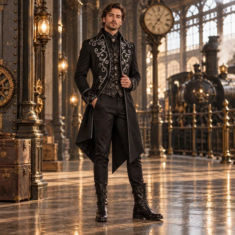 Vue 8 — Veste Steampunk Gothique Redingote