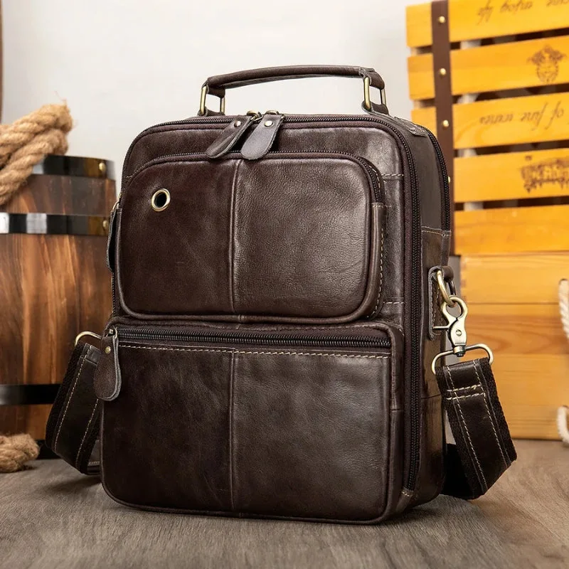 Vue 6 — Sac Bandoulière Homme Cuir Vintage