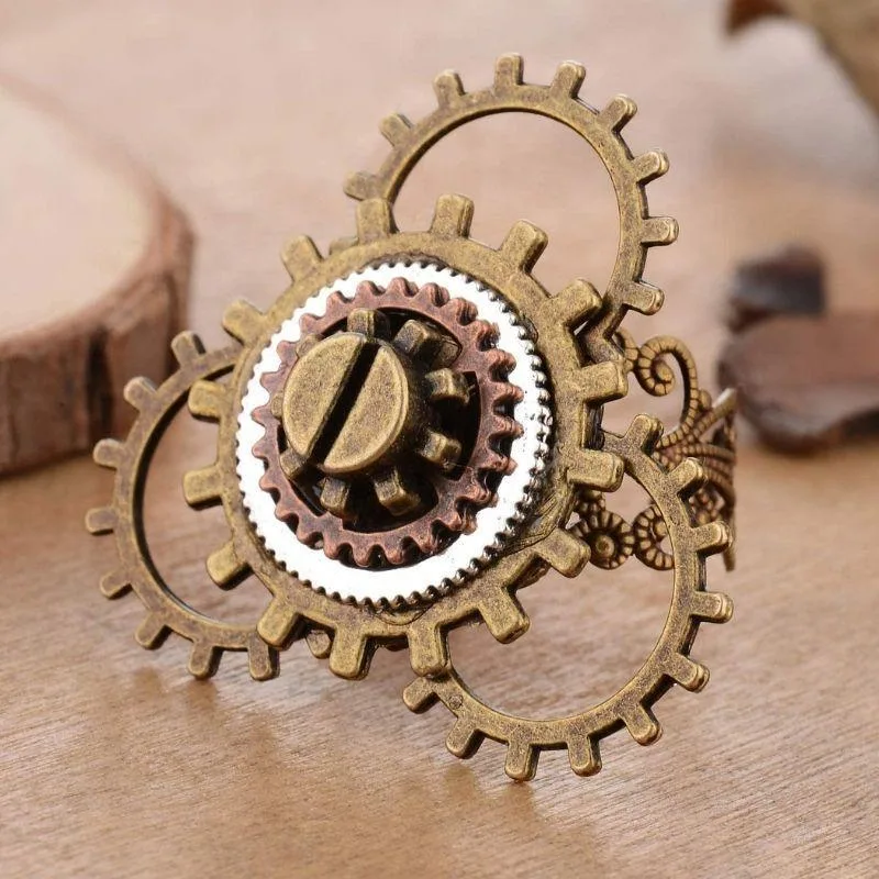 Vue 3 — Bague Rouage Steampunk