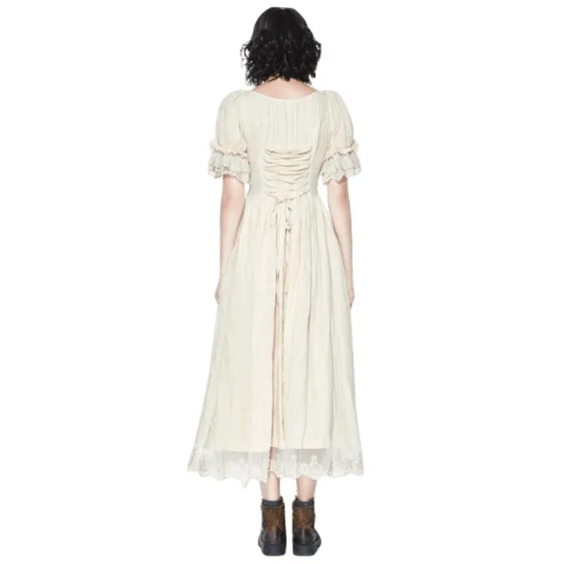 Vue 2 — Robe Victorienne Blanc Cassé