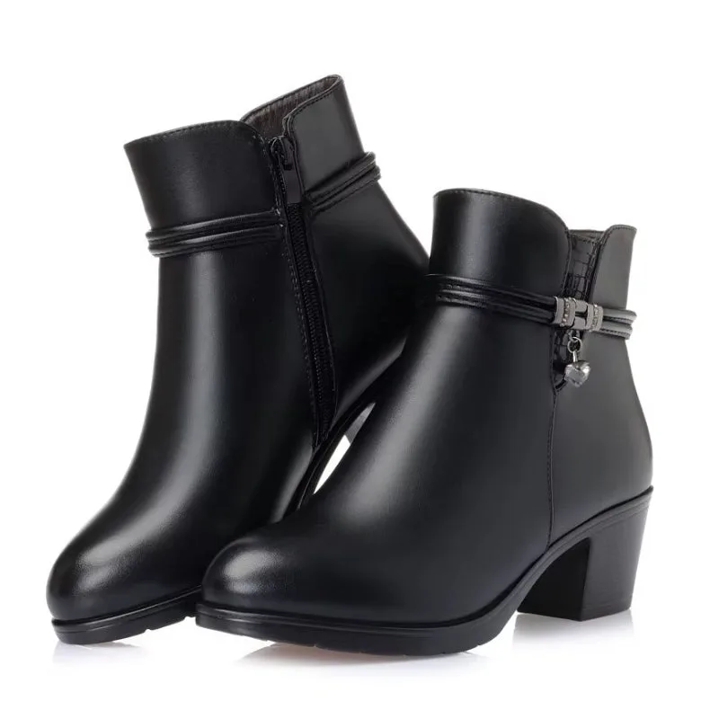 Vue 8 — Bottines en PU Noir à Talon 5 cm
