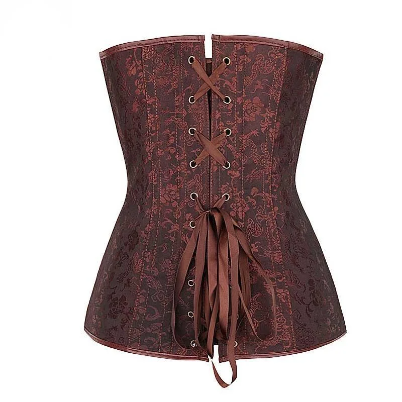 Vue 3 — Corset Steampunk Vintage Marron