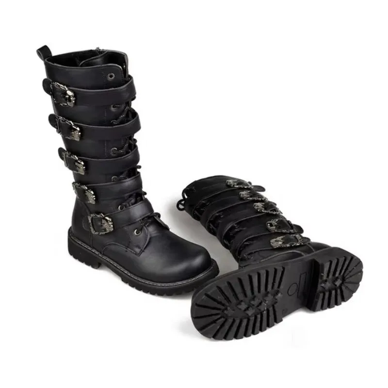Vue 5 — Bottes Steampunk en PU Homme