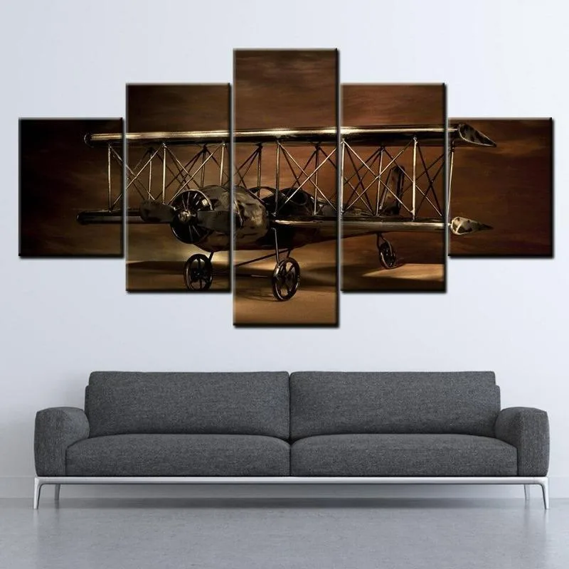 Tableau Steampunk Avion Vintage