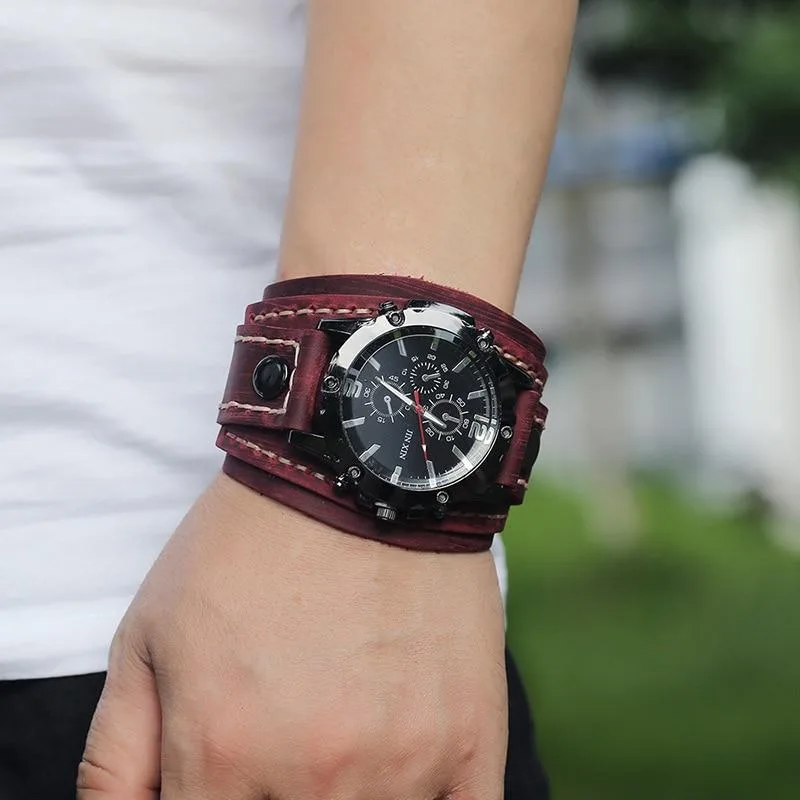 Vue 3 — Montre Bracelet de Force en Cuir