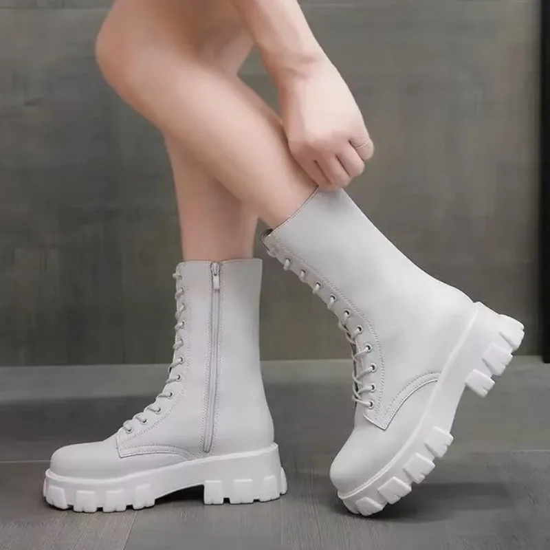 Vue 5 — Bottes Plateforme à Semelle Crantée