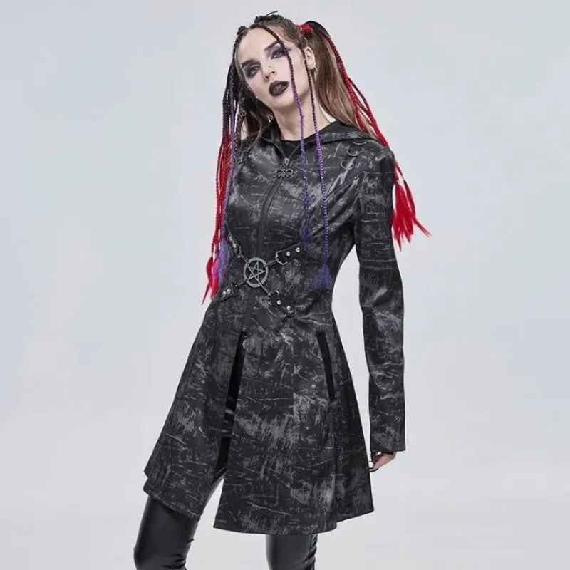 Vue 2 — Manteau Femme Métal Rock Punk