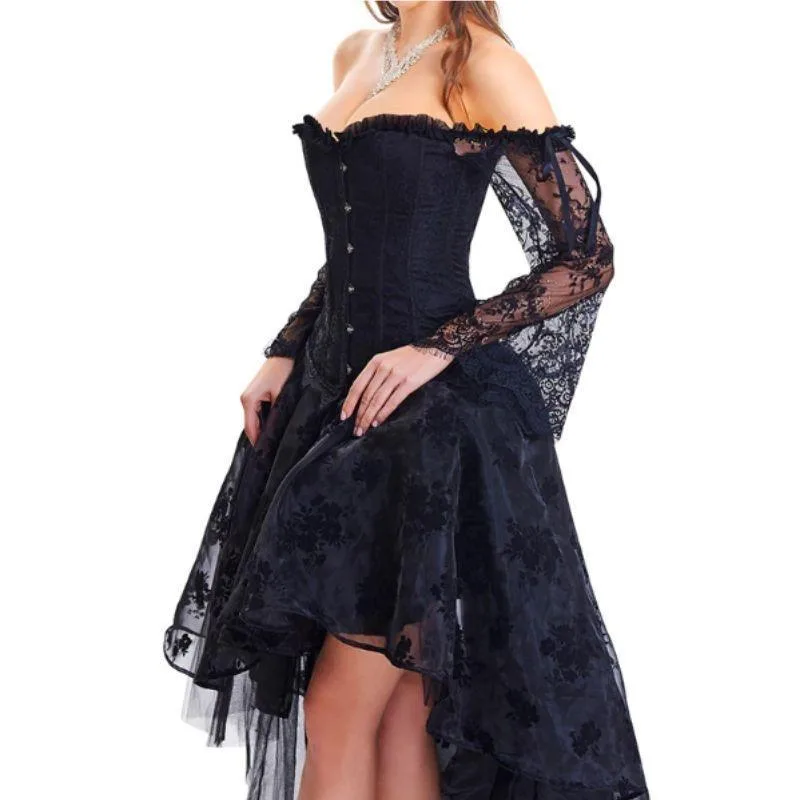 Vue 3 — Robe de Soirée Steampunk Noire