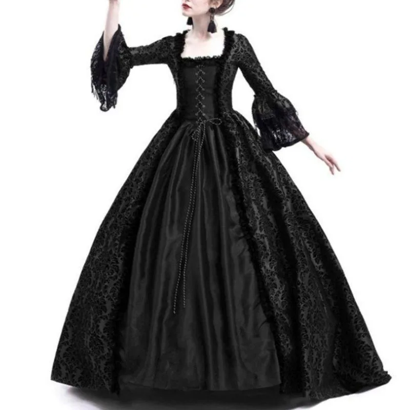 Vue 2 — Robe Victorienne Ancienne Noire