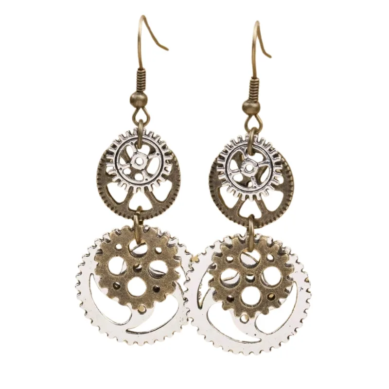 Boucles d'Oreilles Engrenage Steampunk