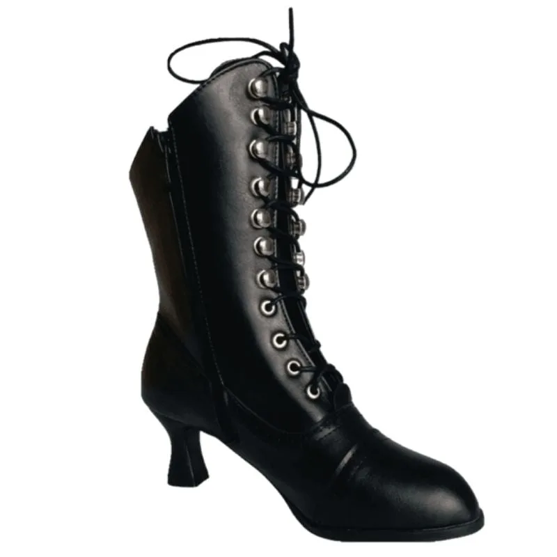 Vue 2 — Bottines Victoriennes Noires
