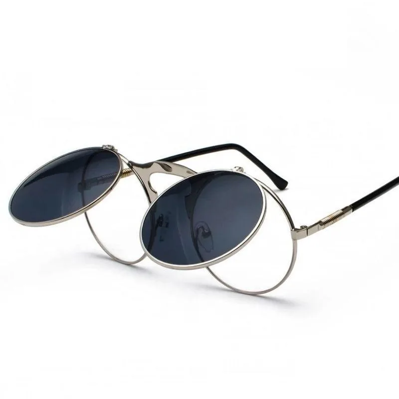 Vue 2 — Lunettes de Soleil Steampunk Verres Rabattables