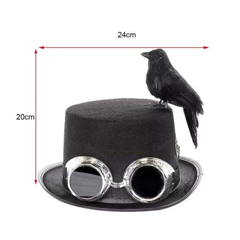 Vue 3 — Chapeau Steampunk Avec Oiseau