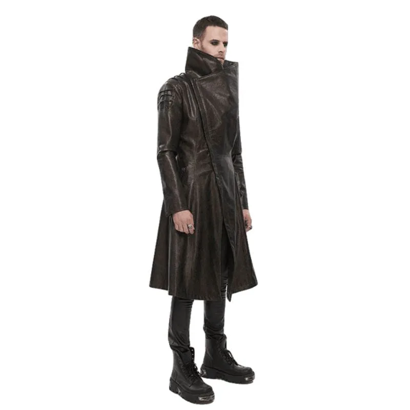 Vue 3 — Long Manteau Steampunk Marron
