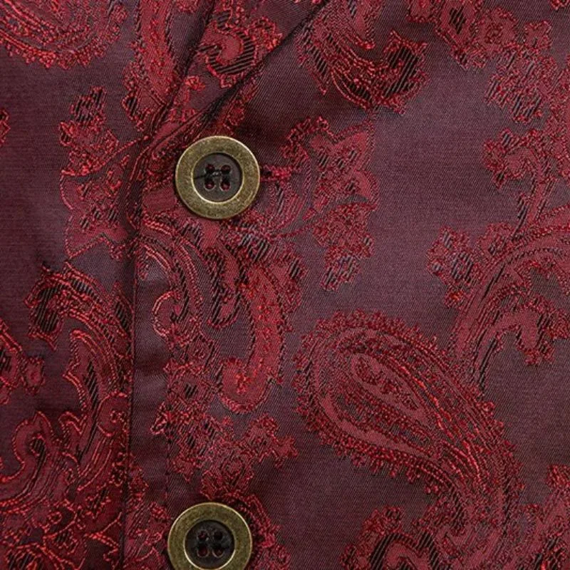 Vue 5 — Veste Costume Gothique Sans Manche Homme Rouge