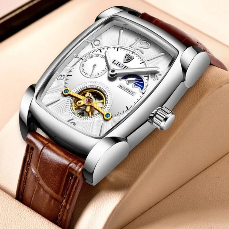 Vue 7 — Montre Rectangulaire Homme Luxe