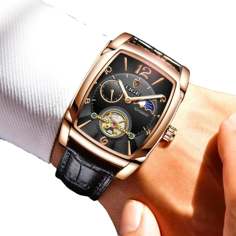 Vue 9 — Montre Rectangulaire Homme Luxe