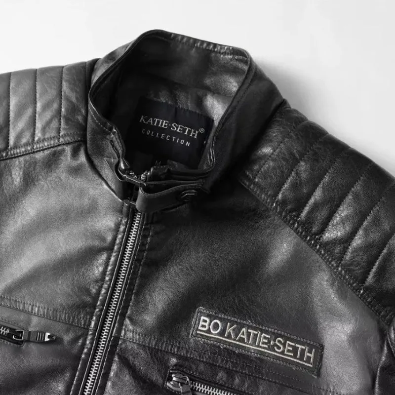 Vue 2 — Blouson Motard Simili PU
