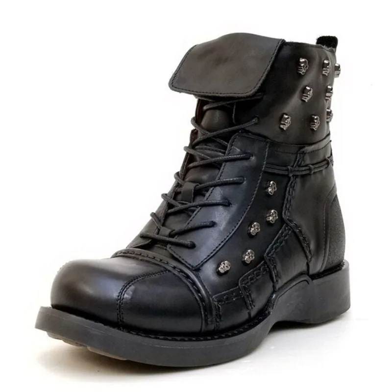 Bottines Moto pour Homme en Cuir