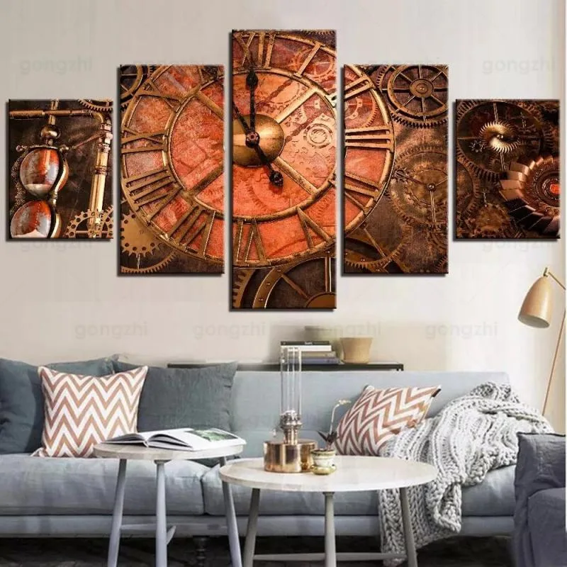 Vue 4 — Tableau Steampunk avec Horloge