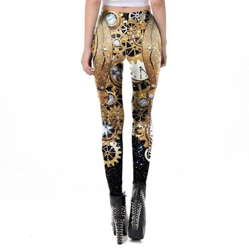 Vue 5 — Legging Steampunk Horloge
