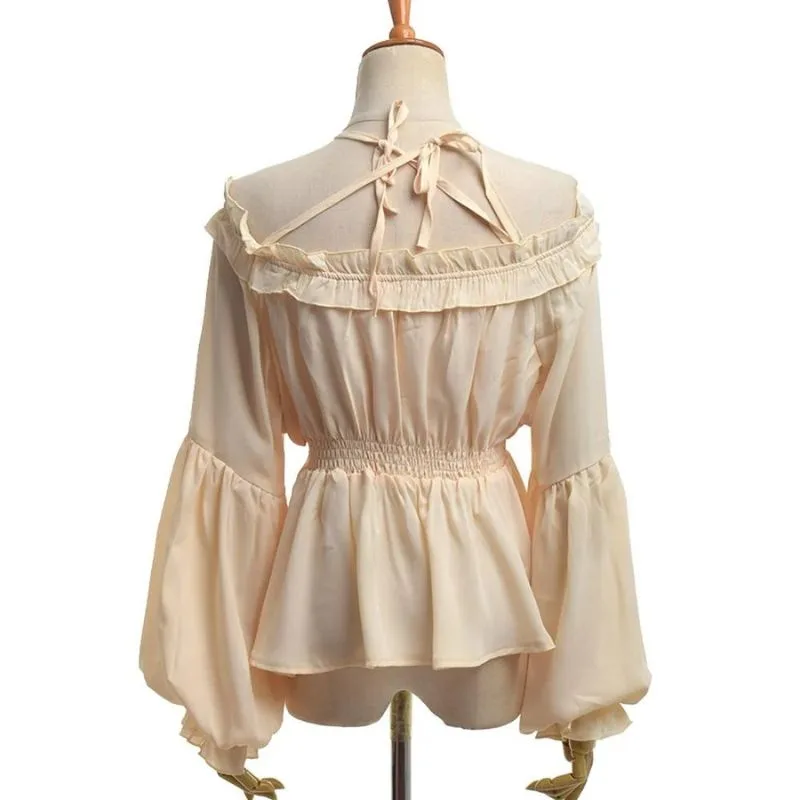 Vue 2 — Chemise Médiévale Femme Manches Évasées