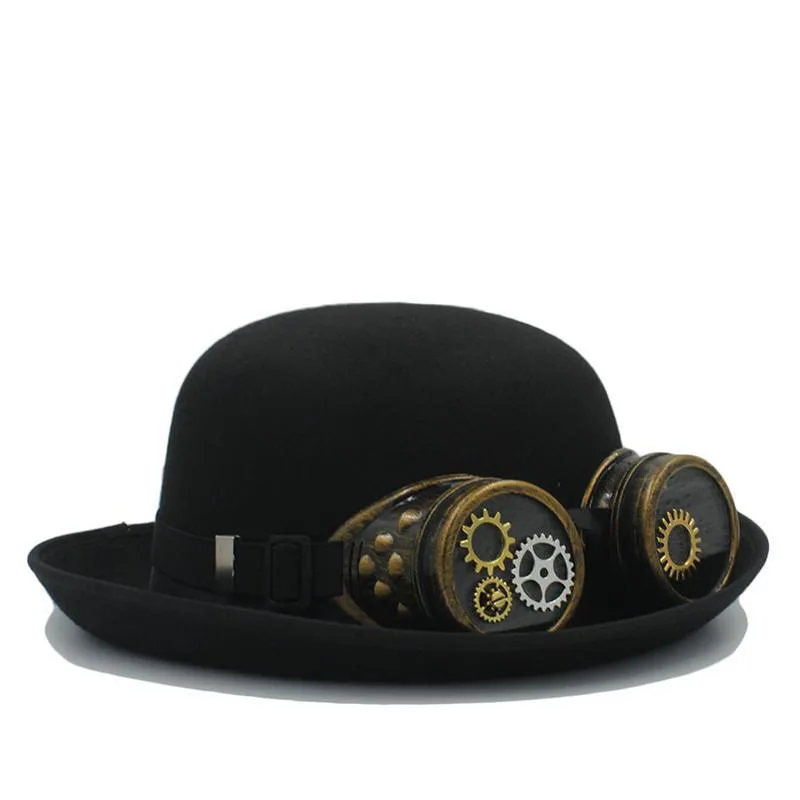 Chapeau Melon avec Lunettes Intégrées