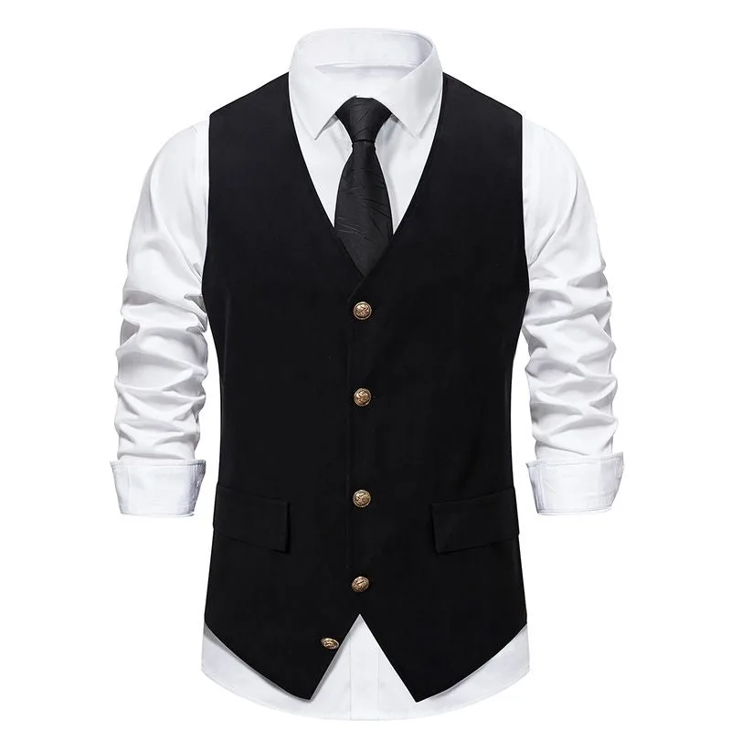 Gilet de Costume Rétro Noir
