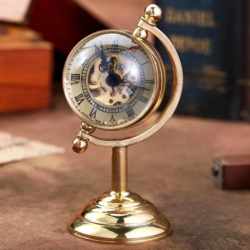 Vue 4 — Pendulette Steampunk de Bureau Mécanique