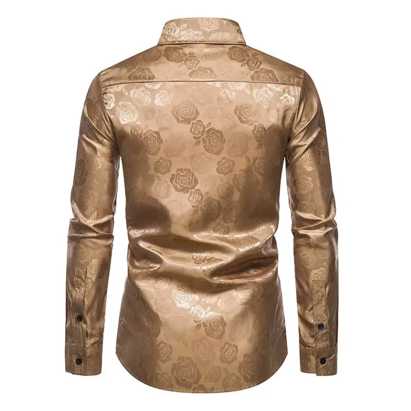 Vue 3 — Chemise Homme à Fleur Dorée