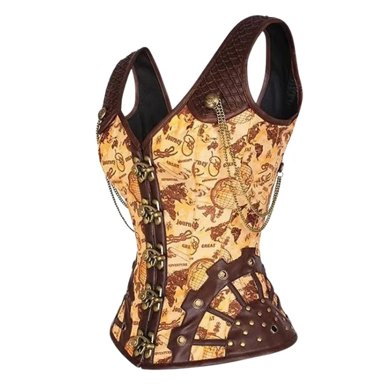 Vue 3 — Corset Steampunk Doré