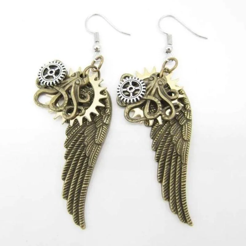 Vue 3 — Boucles d'Oreilles Ailes d'Ange Vintage