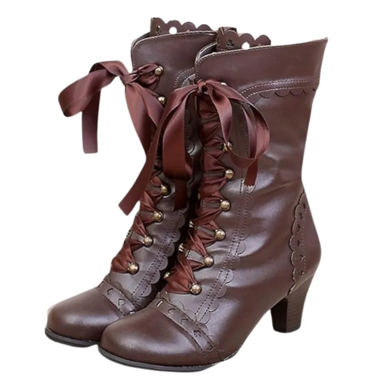 Vue 13 — Bottines Steampunk Victoriennes à Lacets