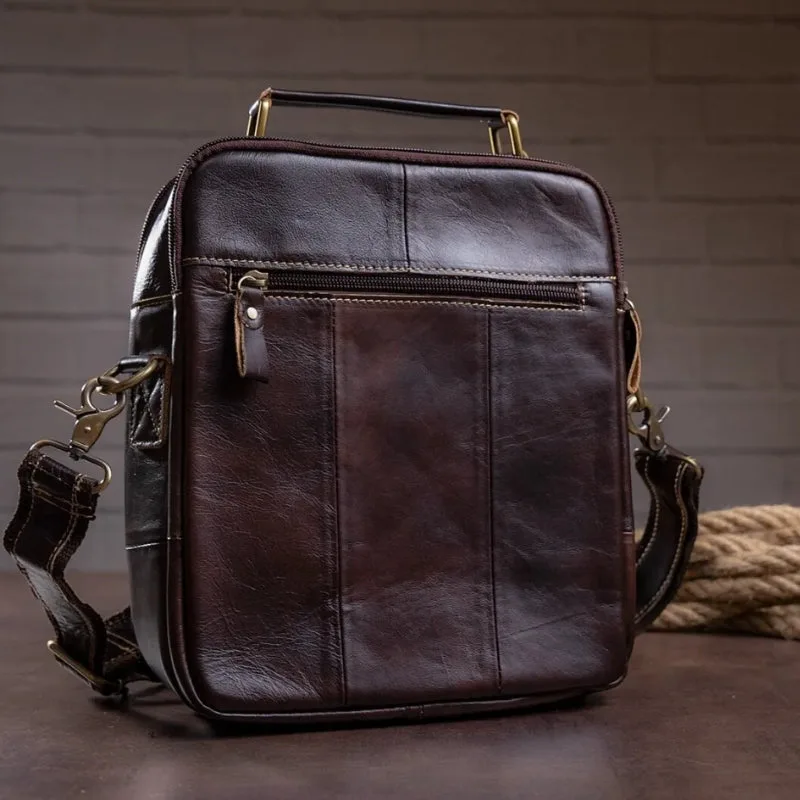 Vue 3 — Sac Bandoulière Homme Cuir Vintage
