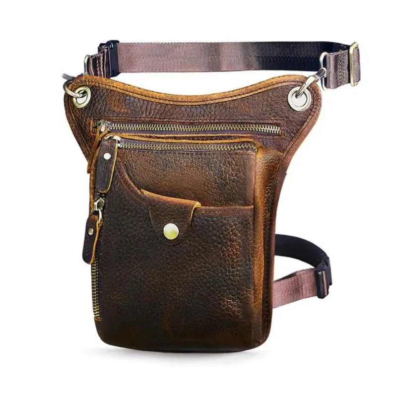 Vue 3 — Sacoche Bandoulière Homme Cuir Vintage