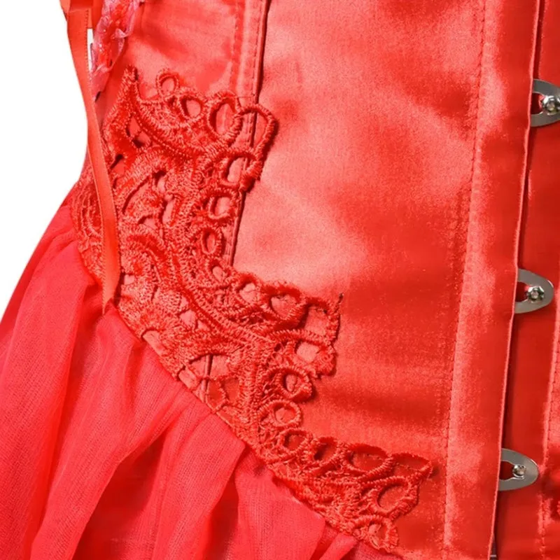 Vue 4 — Corset Rétro Rouge pour Femme