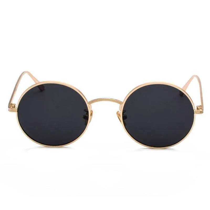 Vue 4 — Lunettes de Soleil Steampunk Vintages Rondes