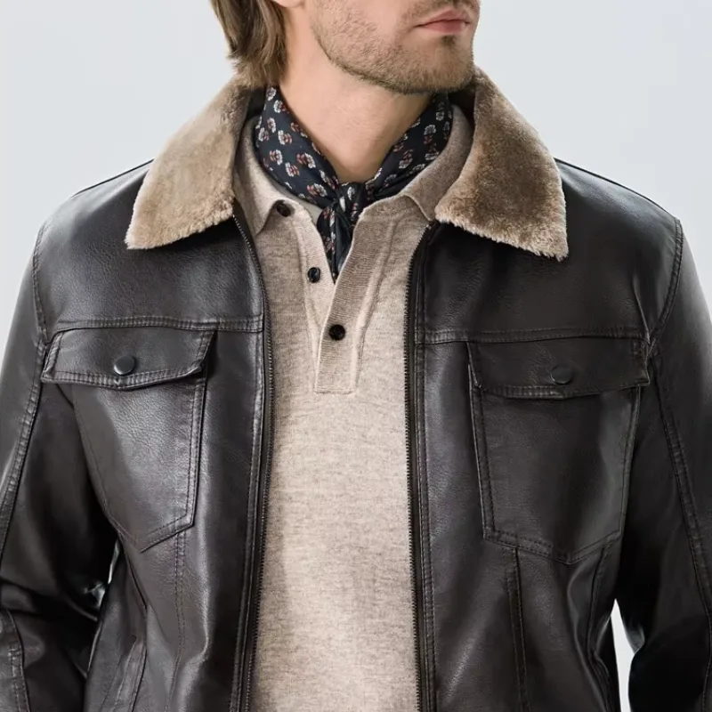 Vue 2 — Veste Aviateur Col Fourrure Homme